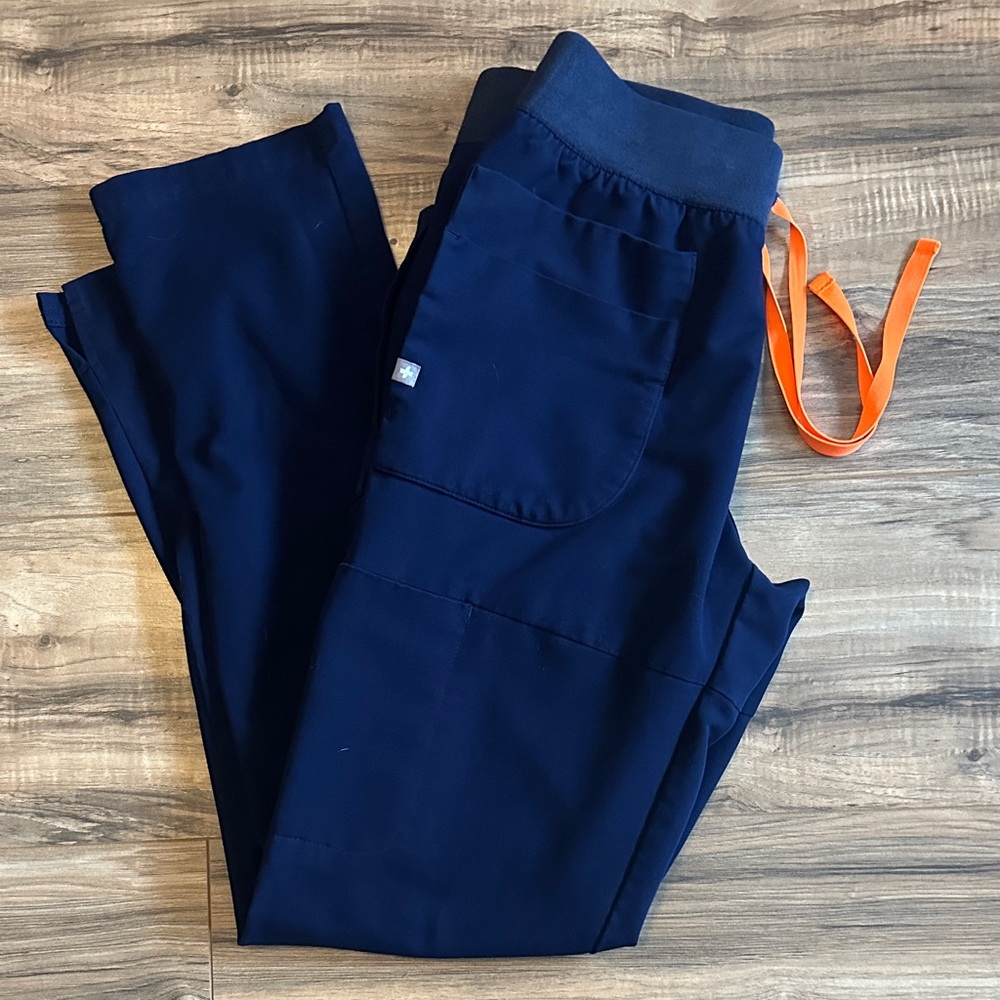 Figs Navy Nepal straight leg scrub pants XS regular